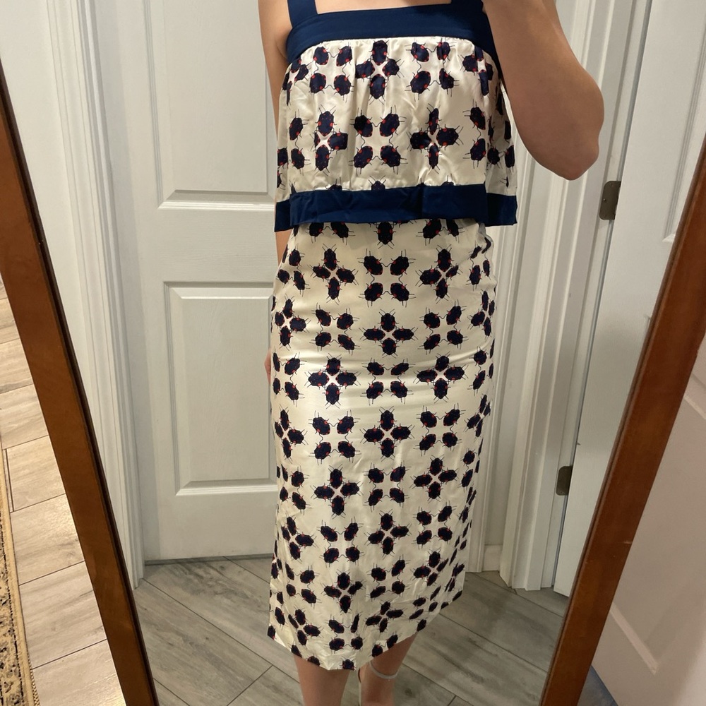 Elegant Beetle Pattern Midi Dress